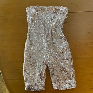 Light pink Fashion Nova sequence bodysuit